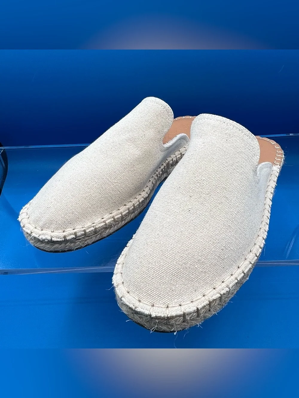Splendid Julia Canvas Espadrille Mule, Natural,  Women’s 8.5, NWOB